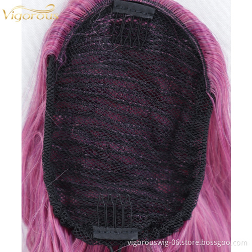 Vigorous 24'' Body Wave Drawstring Ponytails for Women Kinky Ponytail Synthetic Clips in Ponytail Extension